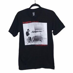 John Lennon Imagine Black Short Sleeve T Shirt Tee